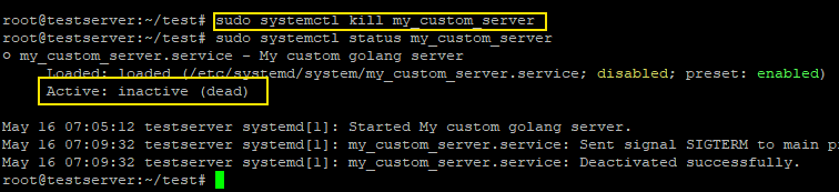 kill my_custom_server service
